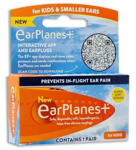 Earplanes Children's Size Earplugs (2 Pair, Orange) | Noise Protection for Flights thumbnail 1