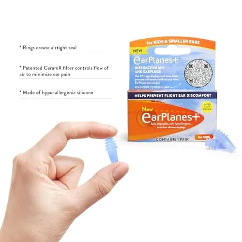 Earplanes Children's Size Earplugs (2 Pair, Orange) | Noise Protection for Flights thumbnail 2