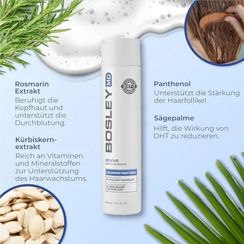 BosleyMD BosRevive Volumizing Conditioner for Thinning Hair – DHT-Blocking Saw Palmetto, Biotin, Niacin, Panthenol, Vegan, Sulfate-Free, 10.1 Fl Oz thumbnail 3
