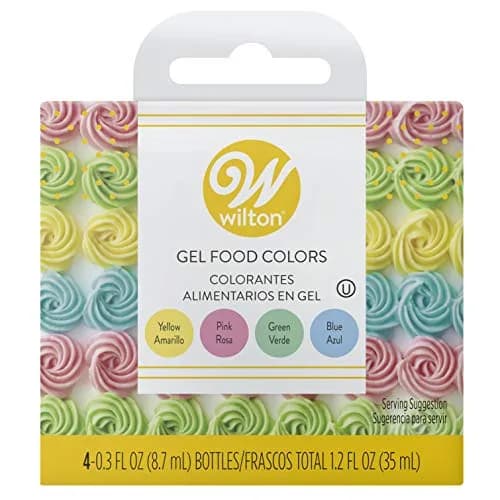 Wilton Gel Food Color Set Pastel 0.3 Fl Oz (1.2 Fl Oz Total) | Vibrant Colors for Baking & Decorating — PRIMARY