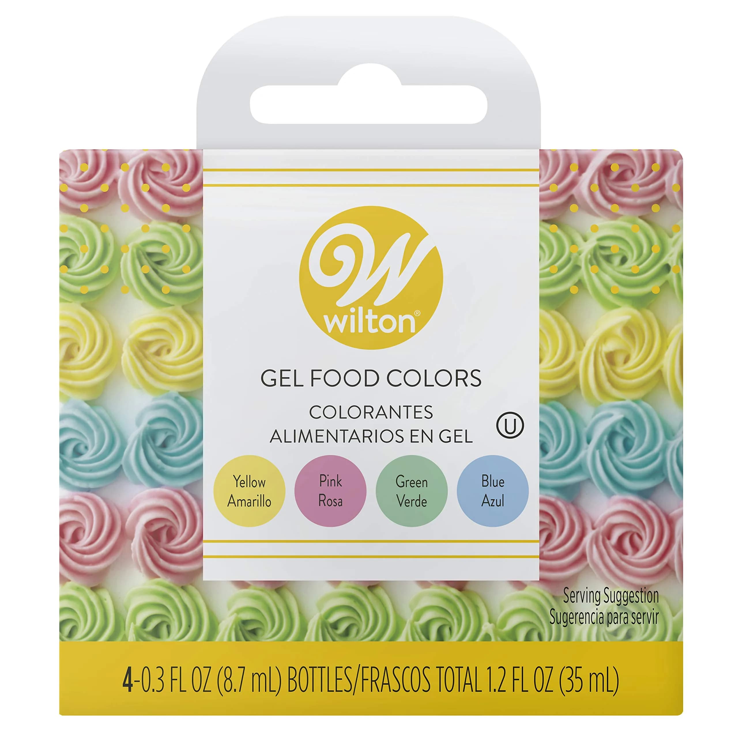 Wilton Gel Food Color Set Pastel 0.3 Fl Oz (1.2 Fl Oz Total) | Vibrant Colors for Baking & Decorating