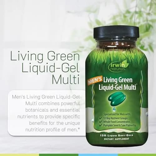 Irwin Naturals Men's Living Green Daily Multivitamin 120 Softgels | Targeted Men's Nutrition with 70 Nutrients & Omega Oils thumbnail 5
