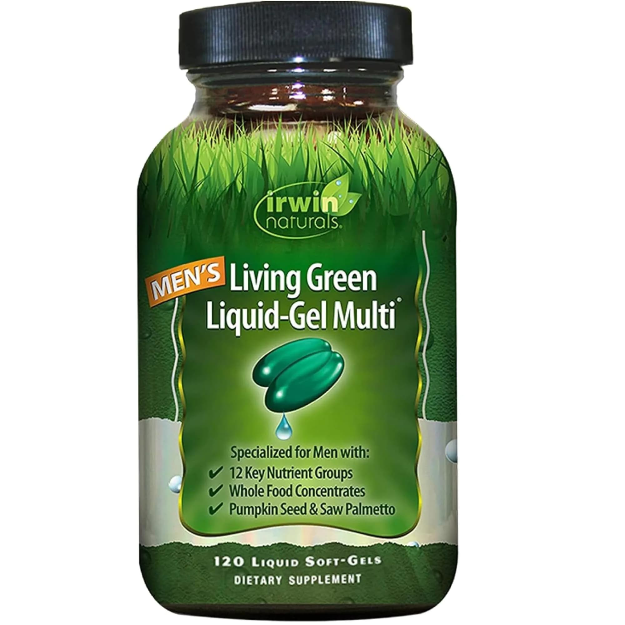 Irwin Naturals Men's Living Green Daily Multivitamin 120 Softgels | Targeted Men's Nutrition with 70 Nutrients & Omega Oils - main product image