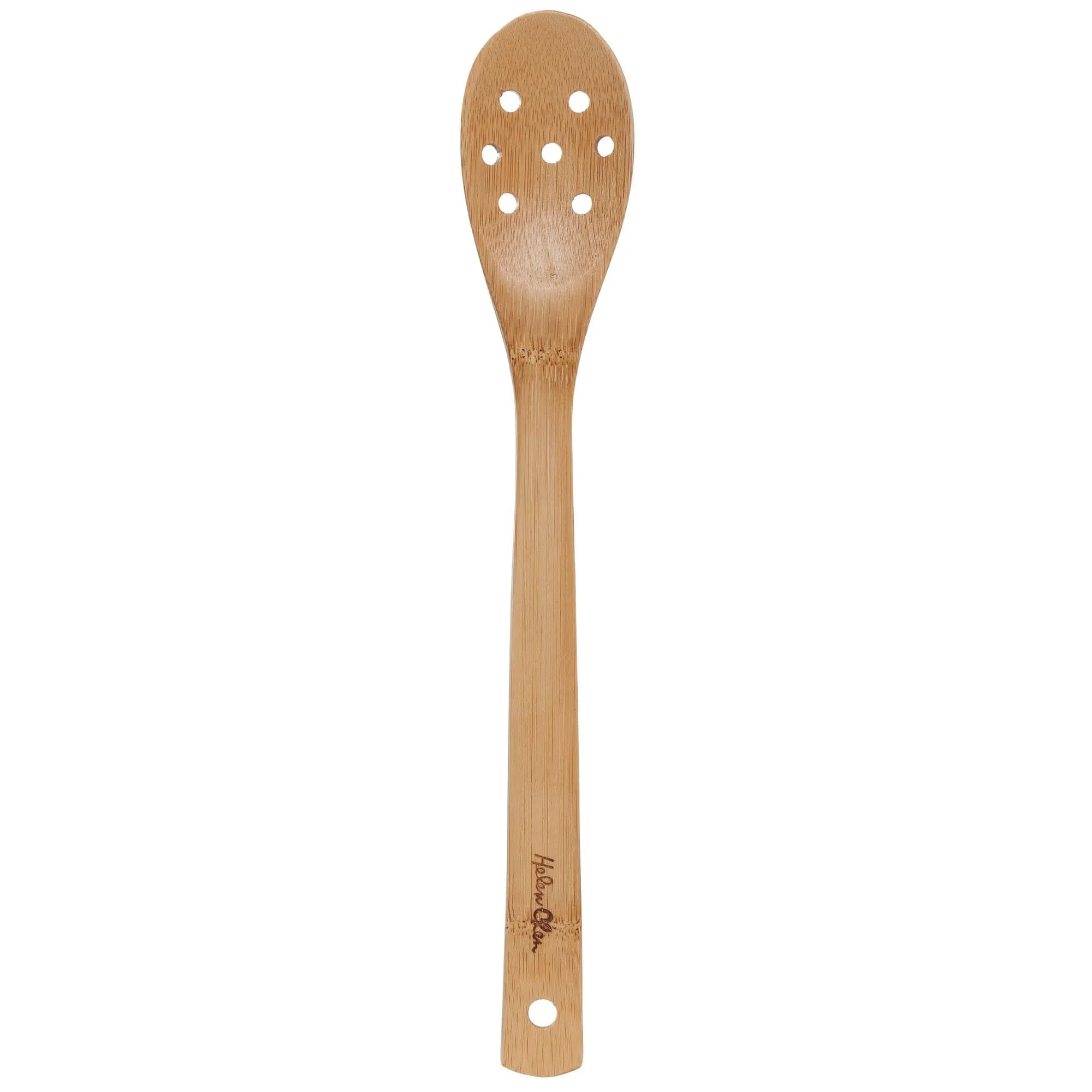 Helen's Asian Kitchen Bamboo Pierced Spoon 30cm (12-Inch) | Stir, Mix, Drain & Serve Foods