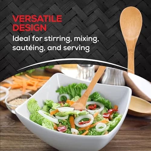 Helen's Asian Kitchen Bamboo Cooking Spoon 15-Inch | Stirring, Mixing, Serving Utensil thumbnail 4