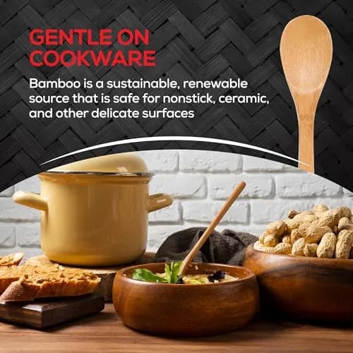 Helen's Asian Kitchen Bamboo Cooking Spoon 15-Inch | Stirring, Mixing, Serving Utensil thumbnail 6