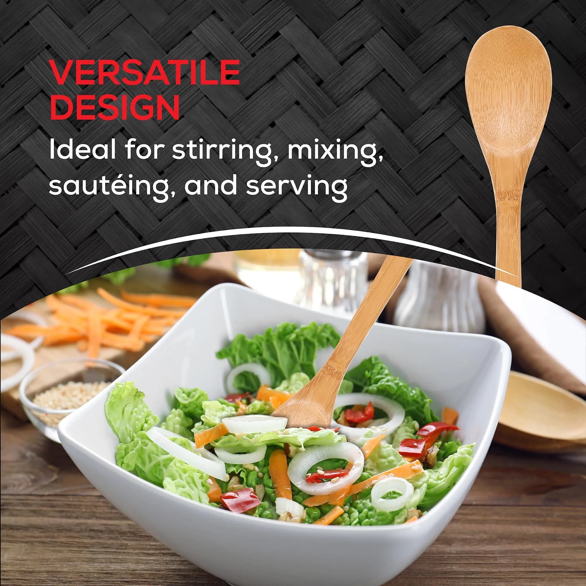 Helen's Asian Kitchen Bamboo Cooking Spoon 15-Inch | Stirring, Mixing, Serving Utensil - view 4