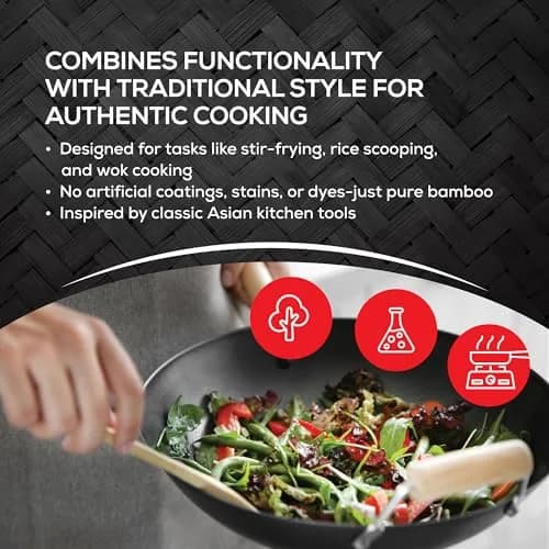 Helen's Asian Kitchen Bamboo Cooking Spoon 30cm (12 Inch) | Stir, Mix, Serve thumbnail 5