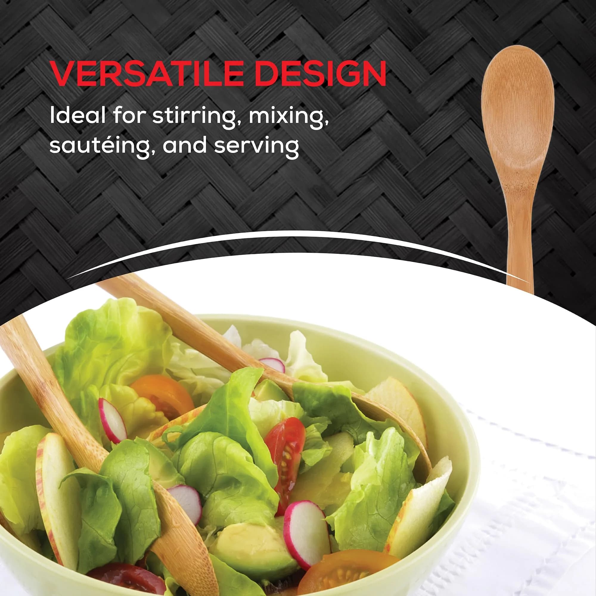 Helen's Asian Kitchen Bamboo Cooking Spoon 30cm (12 Inch) | Stir, Mix, Serve - view 3