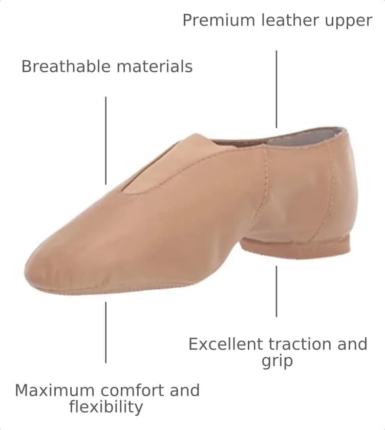 Bloch Super Jazz Leather Split Sole Jazz Shoe (Size 10, Tan) | Flexible, Supportive & Durable for Women thumbnail 2