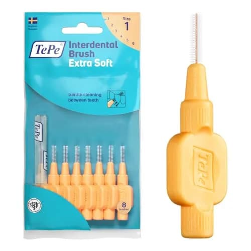 TePe Extra Soft Interdental Brush 0.45 mm (8 Count) | Developed with Dental Experts for Gentle Cleaning thumbnail 1