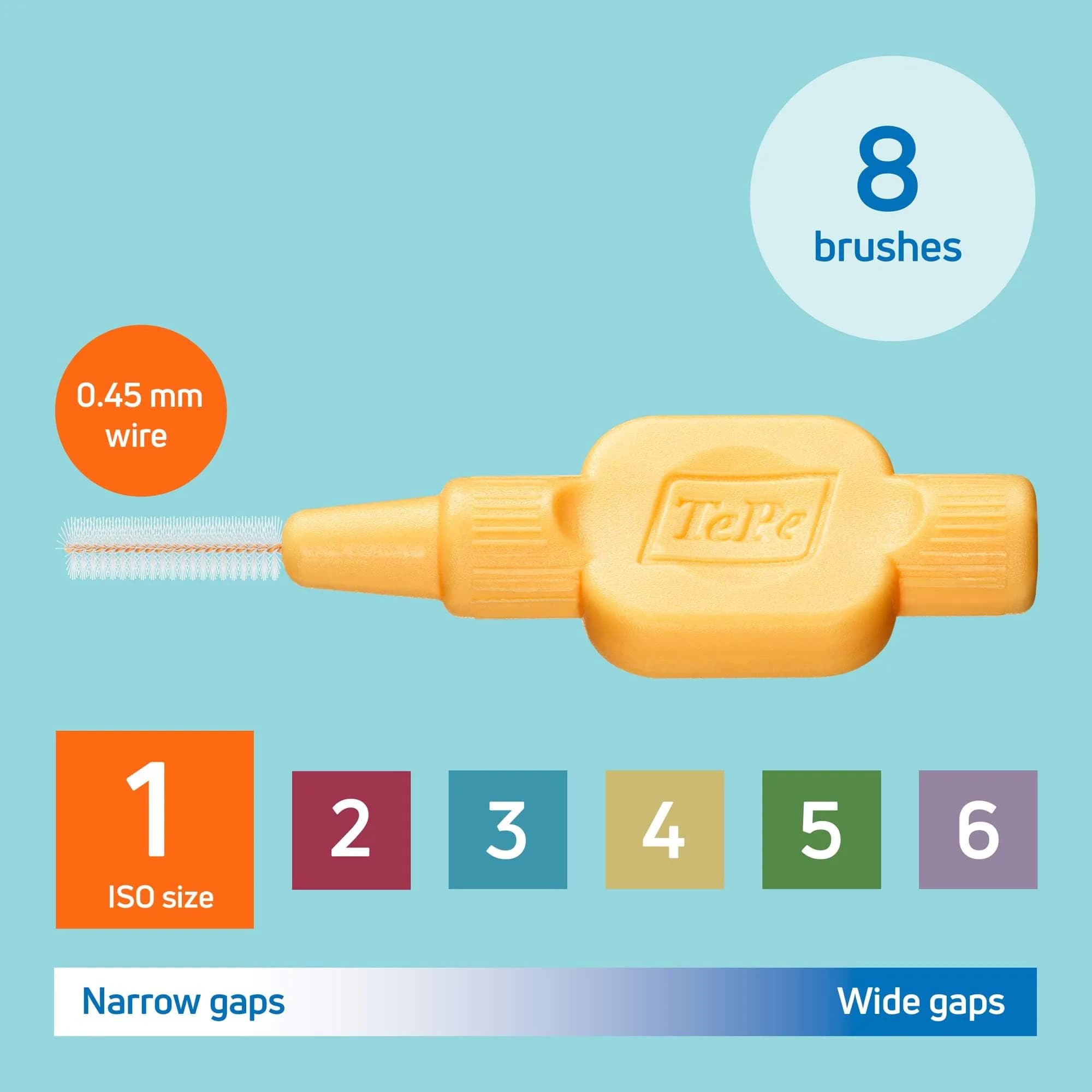TePe Extra Soft Interdental Brush 0.45 mm (8 Count) | Developed with Dental Experts for Gentle Cleaning - view 2