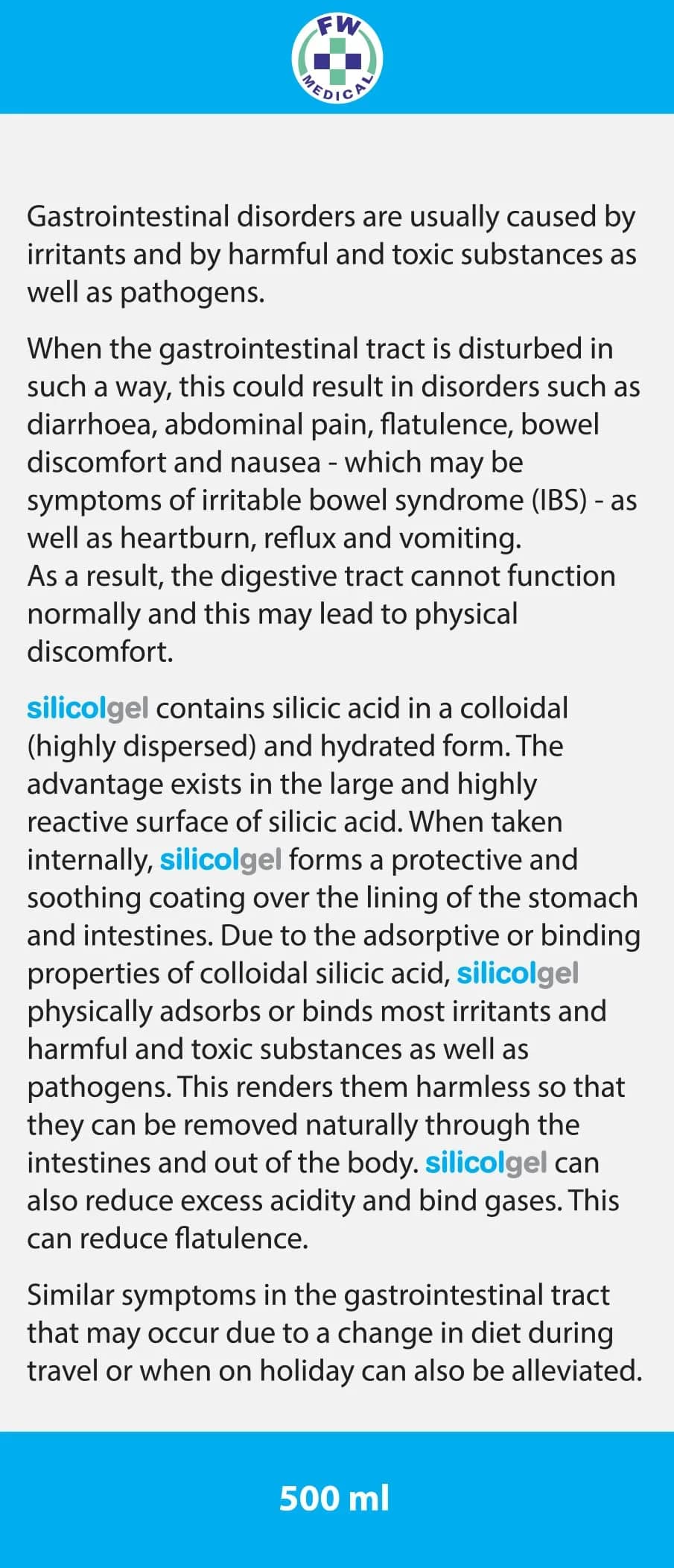 Silicol Gel 500ml (16.91 Fl Oz) | Stomach & IBS Relief - view 5