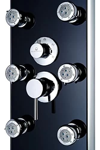 Blue Ocean 52" Aluminum Shower Panel Tower System with Rainfall Head & 8 Jets | Smart LED Temp Display thumbnail 3