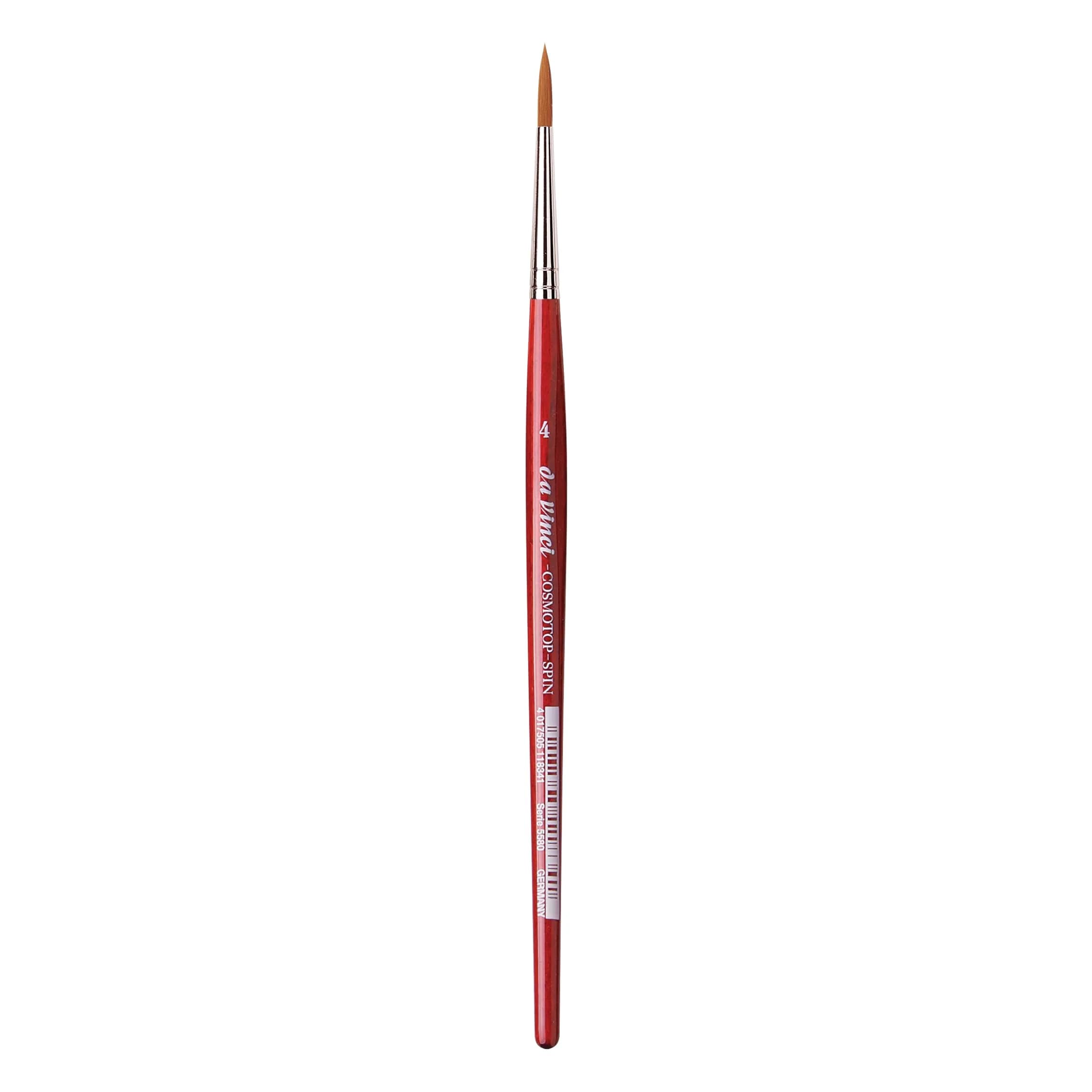 da Vinci Watercolor Series 5580 CosmoTop Spin Paint Brush, Size 4 | Synthetic Round Brush for Watercolor & Acrylic