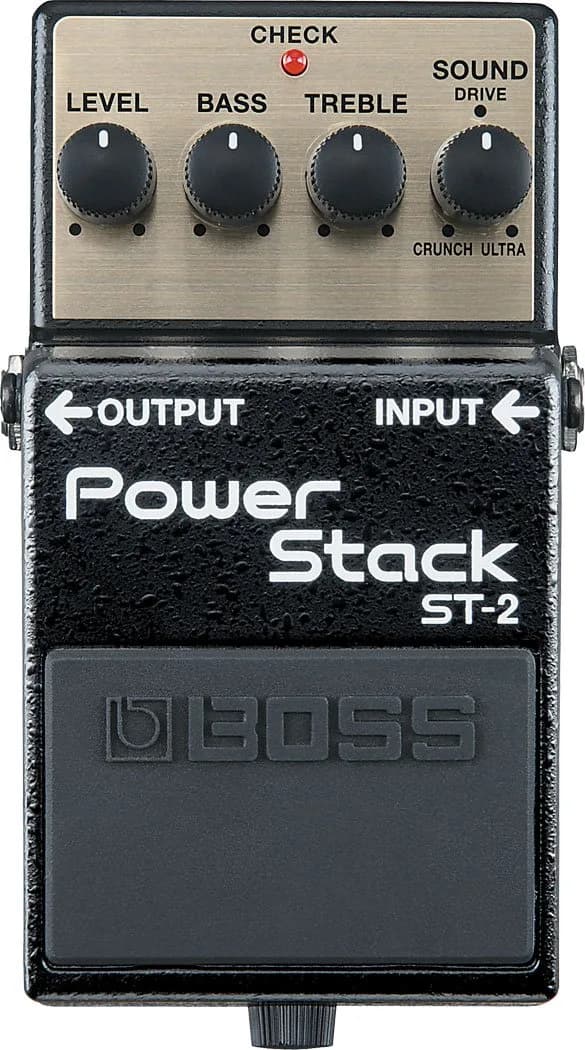 BOSS Power Stack Guitar Pedal (ST-2) Black | High-Gain Distortion with Two-Band EQ
