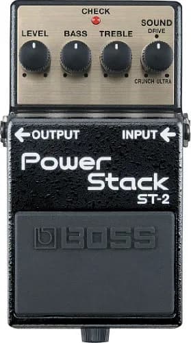 BOSS Power Stack Guitar Pedal (ST-2) Black | High-Gain Distortion with Two-Band EQ thumbnail 1