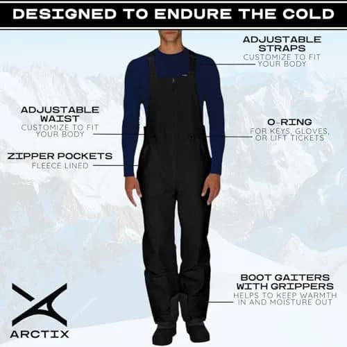 Arctix Essential Insulated Bib Overalls Black 4X-Large/32" Inseam | Maximum Cold Weather Protection thumbnail 5