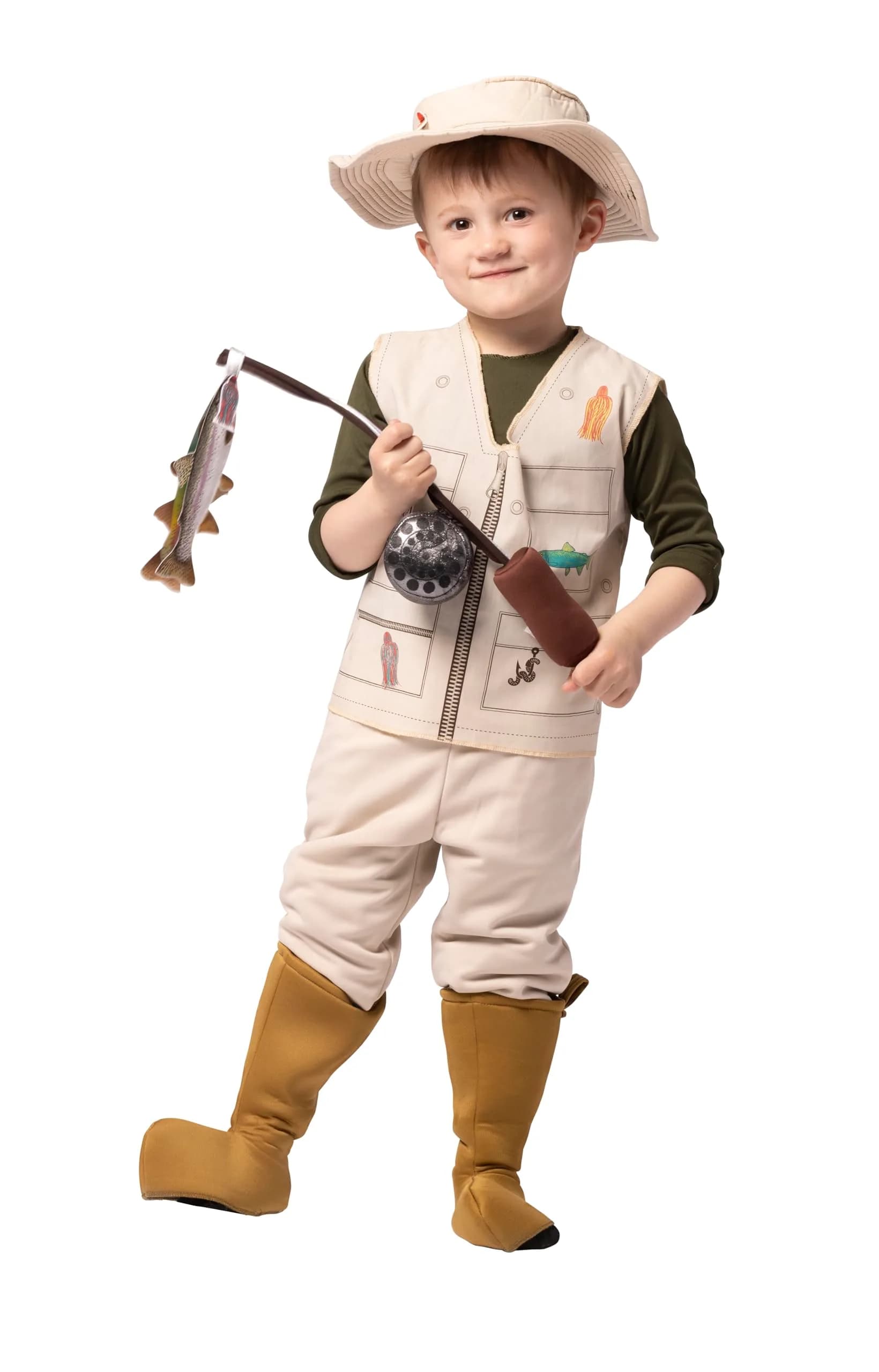 Rasta Imposta Future Fisherman Costume Brown 3-4T | Adorable Role-Play Outfit - view 3