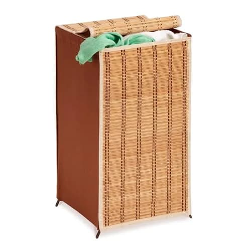 Honey-Can-Do Bamboo Wicker Hamper with Lid 26-Inches Tall | Sustainable Laundry Storage thumbnail 3