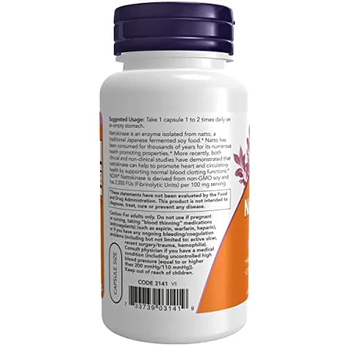 NOW Foods Nattokinase 100 mg 240 VegiCaps (Pack of 2) | Promotes Circulatory Health with 2000 FU thumbnail 3