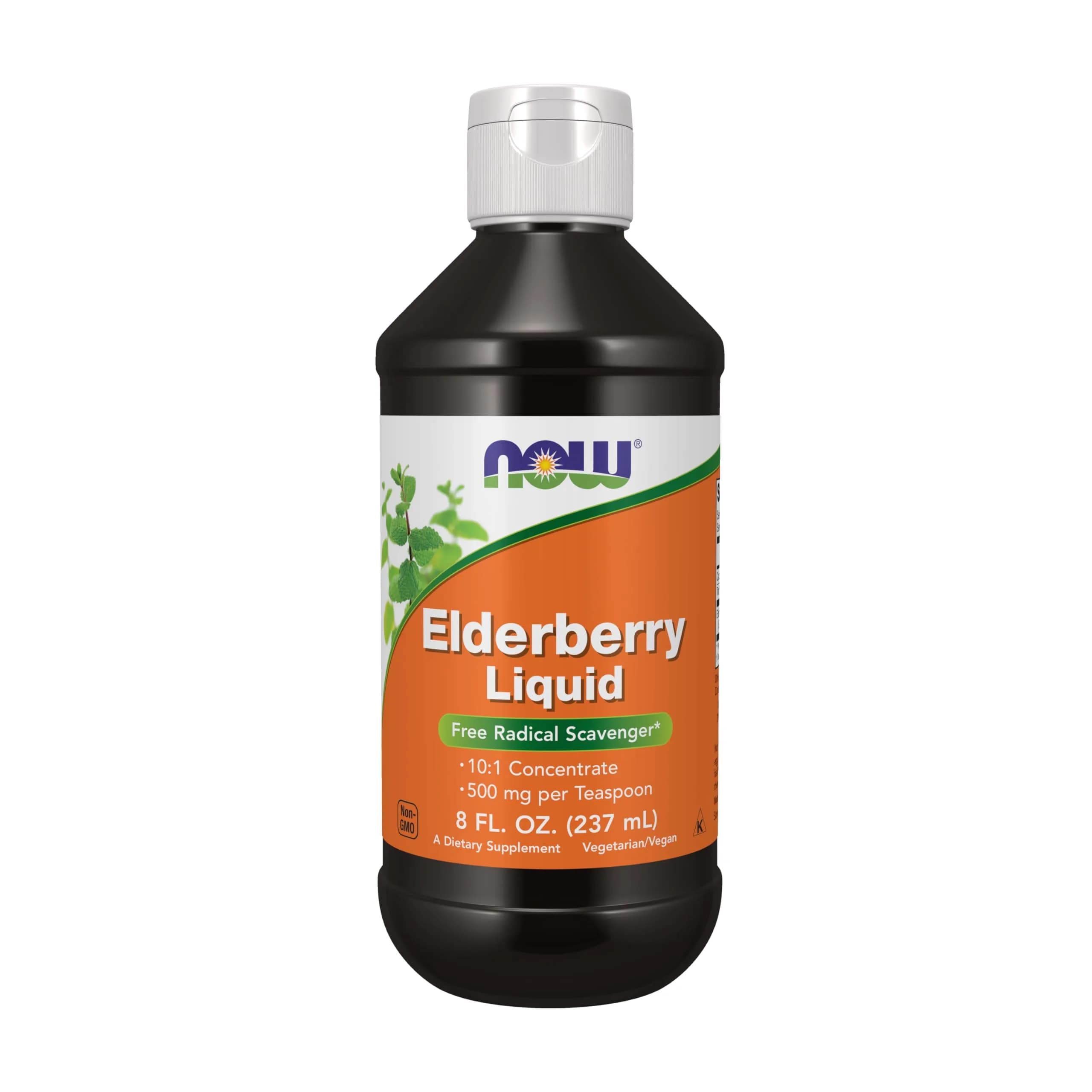 NOW Elderberry Liquid 500 mg 10:1 Concentrate 237ml (8 fl. oz) | Immune Support with Antioxidants - main product image