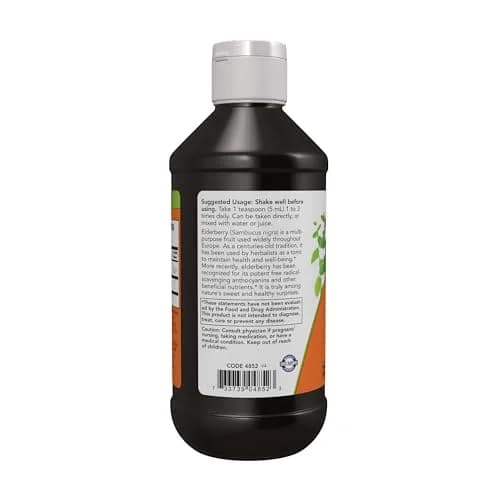 NOW Elderberry Liquid 500 mg 10:1 Concentrate 237ml (8 fl. oz) | Immune Support with Antioxidants thumbnail 3