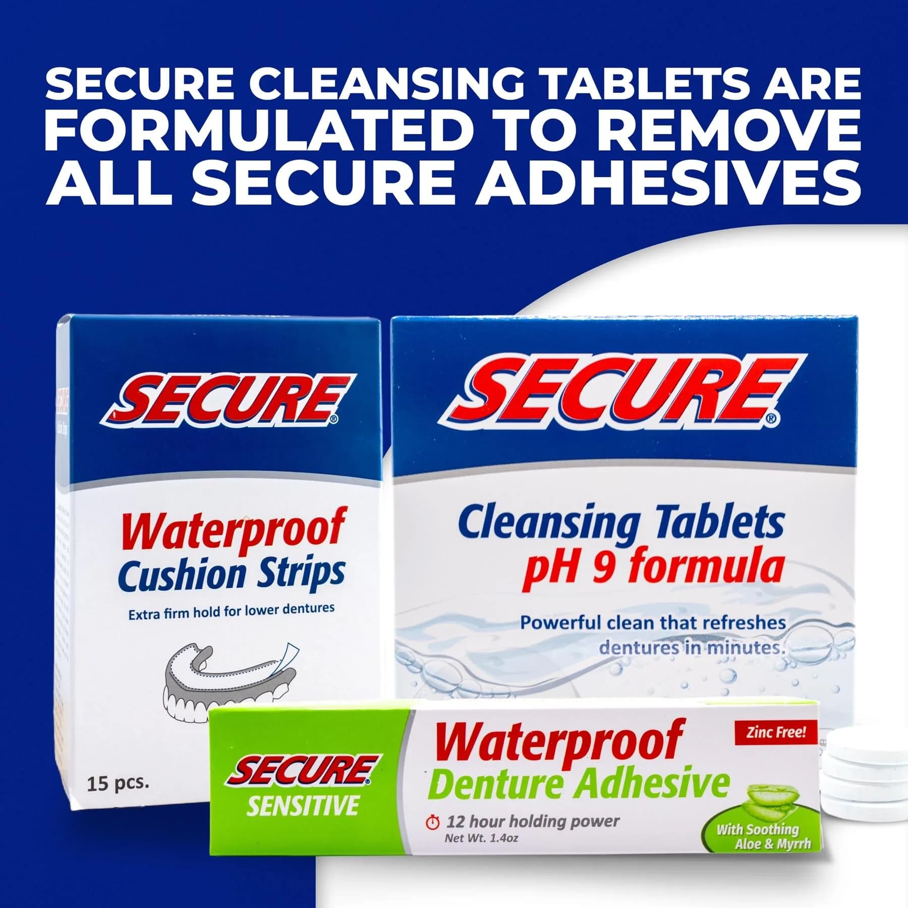 Secure Sensitive Denture Adhesive Cream 1.4 oz (5.6 oz) | Zinc-Free, Waterproof Hold for Sensitive Gums - view 9