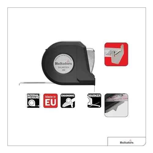 Hultafors Talmeter Marking Measure Tape 3m (9.8ft) 16mm Blade | Precision Etching Tool for Internal & External Measurements thumbnail 3