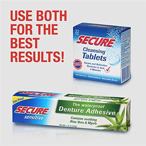 Secure Denture Bonding Adhesive, Zinc Free, 40 g | Waterproof, Long-Lasting Hold for Sensitive Gums thumbnail 7