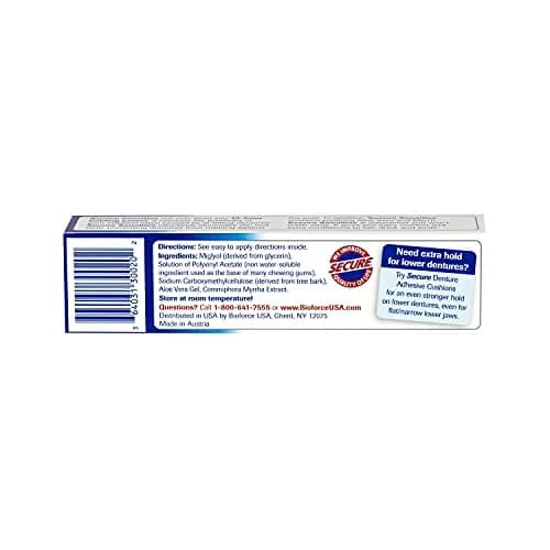 Secure Denture Bonding Adhesive, Zinc Free, 40 g | Waterproof, Long-Lasting Hold for Sensitive Gums thumbnail 2