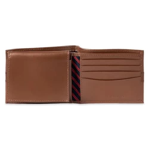 Tommy Hilfiger Men's Leather Bifold Wallet with Removable ID Window | 6 Card Slots, Light Tan thumbnail 2
