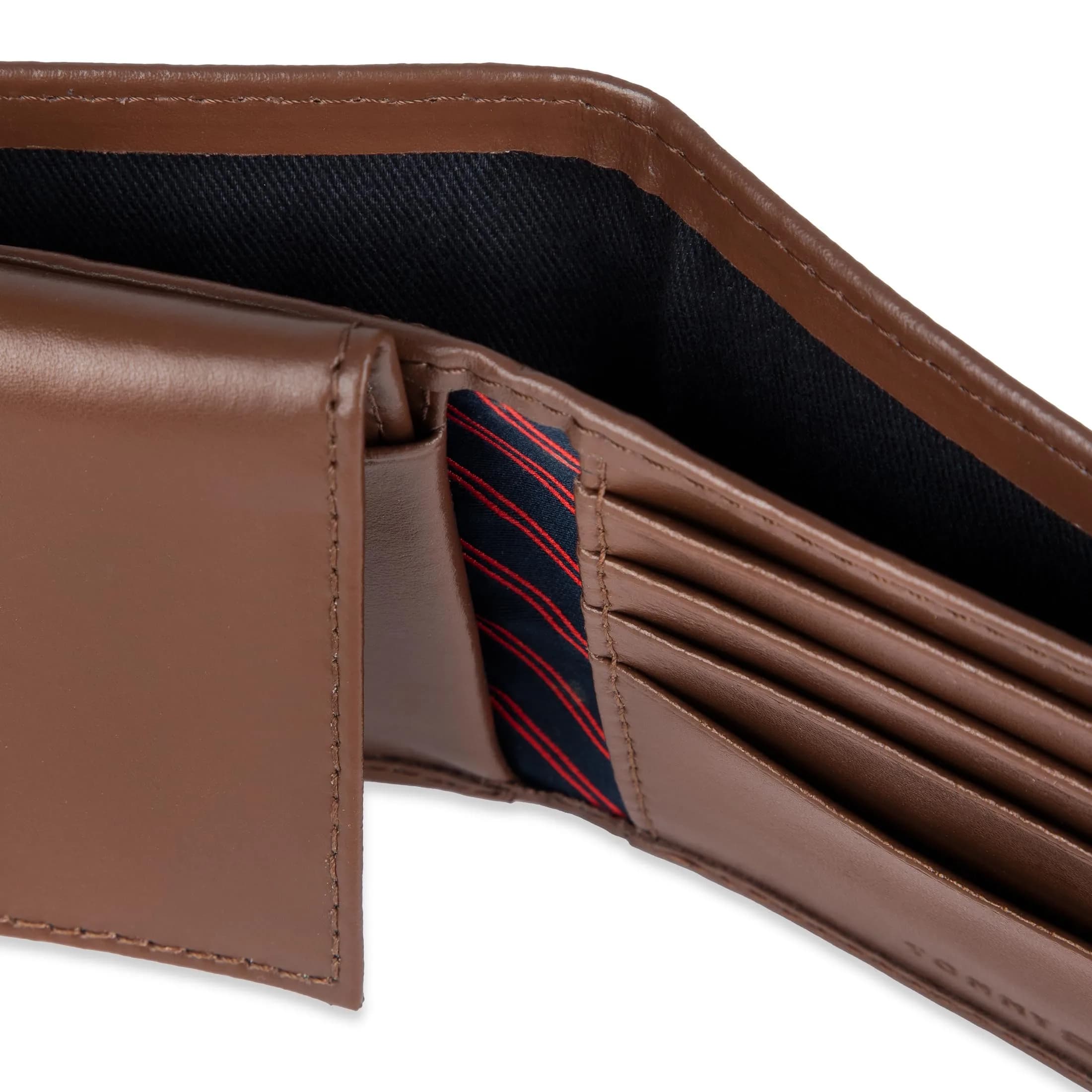 Tommy Hilfiger Men's Leather Bifold Wallet with Removable ID Window | 6 Card Slots, Light Tan - view 3