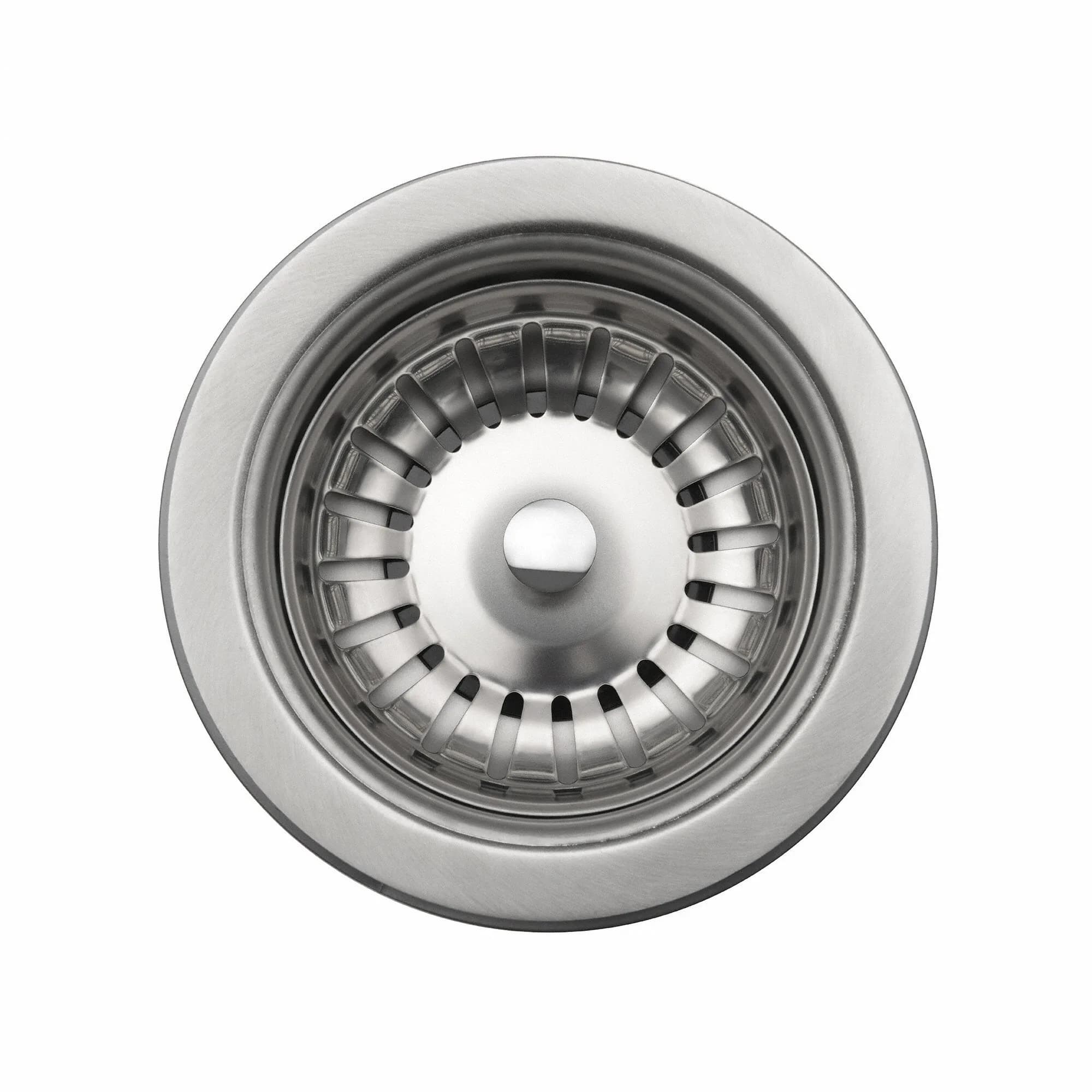 Kraus Kitchen Sink Drain Assembly with Strainer 5" x 5" x 5" | Stainless Steel, Fits 3.5"/4" Openings — Round Drain Assembly w/ Strainer