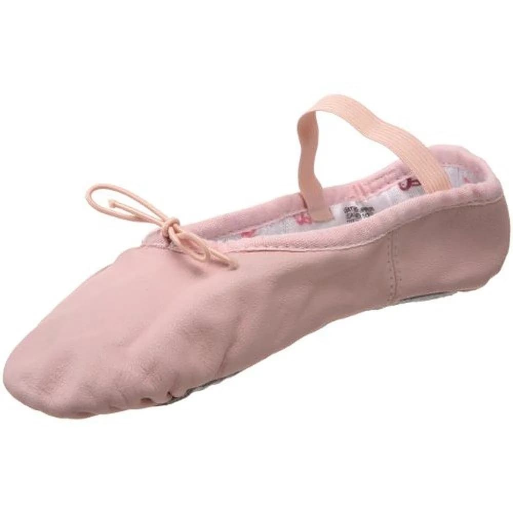 Bloch Girls' Bunnyhop Leather Ballet Shoe, Pink, 13 Wide | Elastic Full Sole for Young Dancers — Pink
