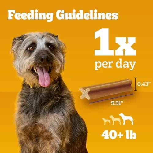 Pedigree Dentastix Large Breed Dental Dog Treats, Original, 32 Count | Chewy X-Shape Design for Plaque Removal thumbnail 8