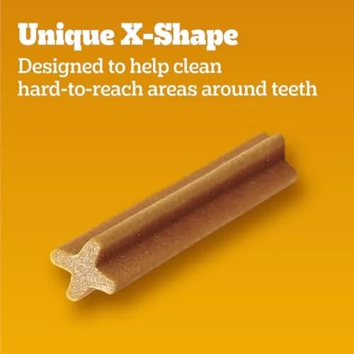 Pedigree Dentastix Large Breed Dental Dog Treats, Original, 32 Count | Chewy X-Shape Design for Plaque Removal thumbnail 3