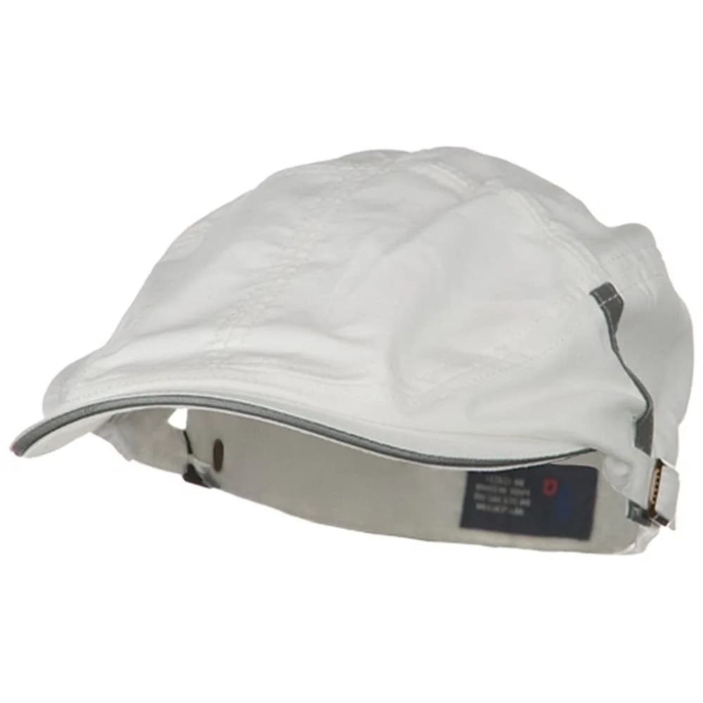 Mega Cap White Sandwich Bill Ivy Cap | Adjustable Cotton Hat — White