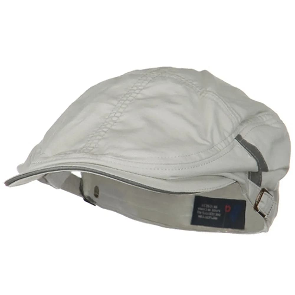 Mega Cap White Sandwich Bill Ivy Cap | Adjustable Cotton Hat — Stone