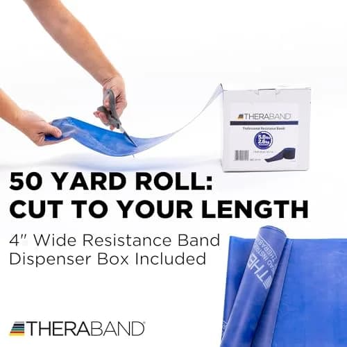 THERABAND Resistance Band, Exercise, Workout, Physical Therapy, Body, Blue | Customizable Latex Resistance for All Levels thumbnail 2