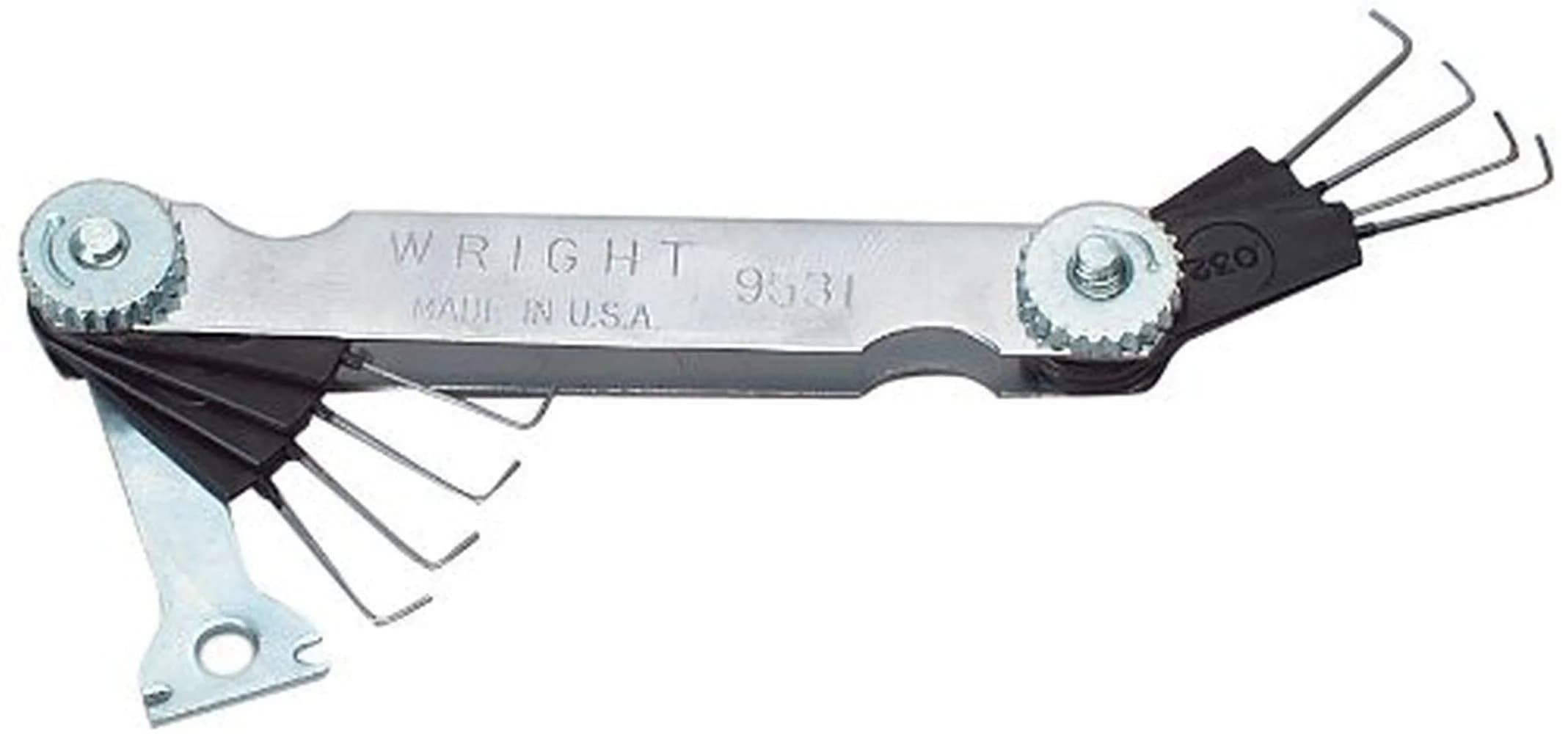 Wright Tool 9531 Spark Plug Wire Gauge 8-Blade Feeler Gauge with Electrode Bender, 0.07 lb (32g) - main product image