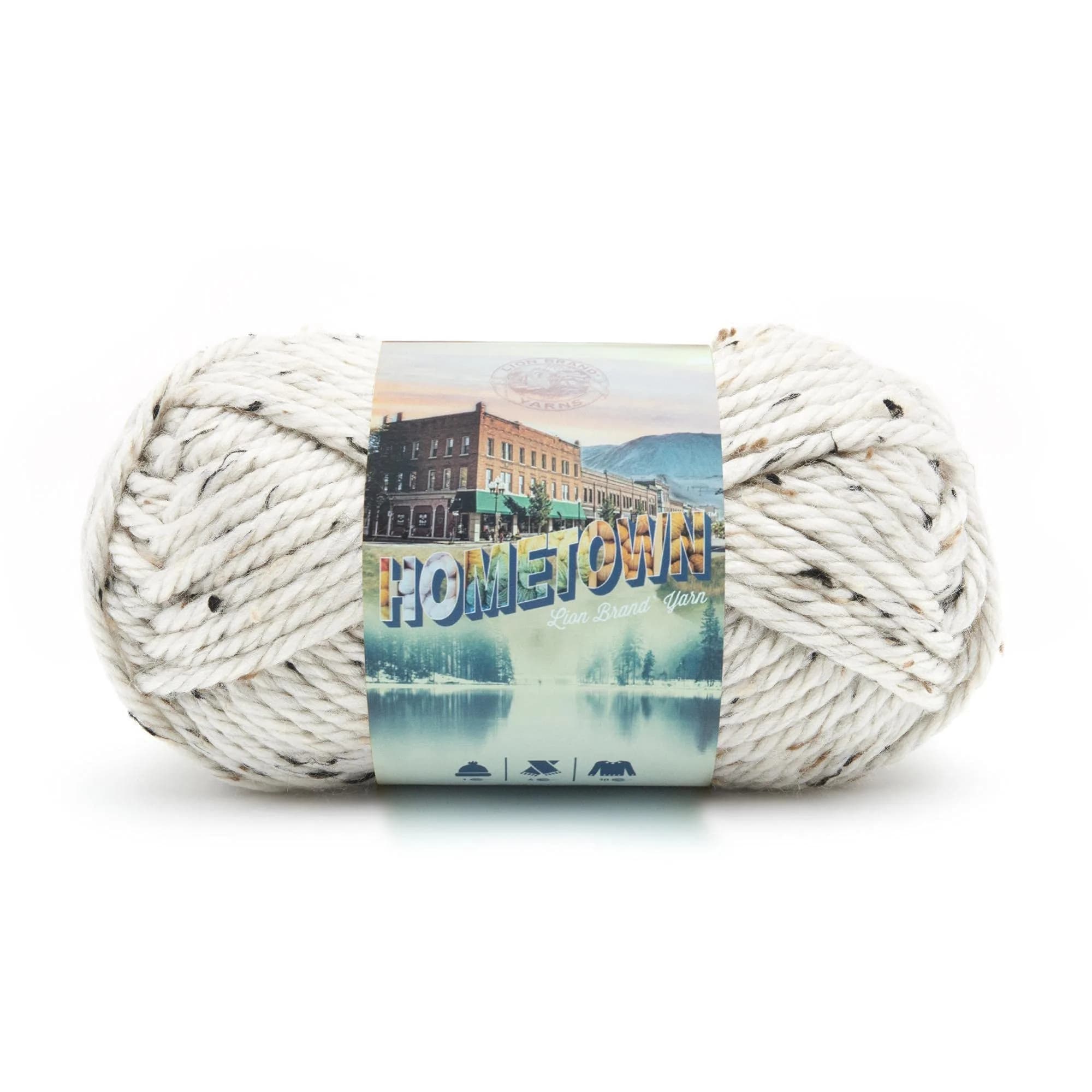 Lion Brand Yarn Hometown Yarn Aspen Tweed | Super-Bulky Acrylic Yarn for Knitting & Crocheting (142g, 81yd)