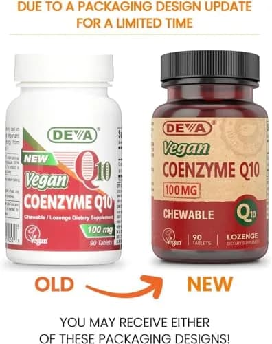 DEVA Vegan Vitamins Coenzyme Q10 100mg | Chewable, 90 Tablets, Pack of 2 for Heart & Energy Support thumbnail 2