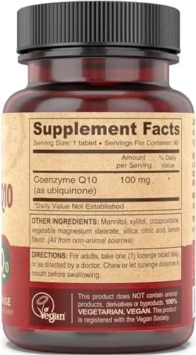 DEVA Vegan Vitamins Coenzyme Q10 100mg | Chewable, 90 Tablets, Pack of 2 for Heart & Energy Support thumbnail 3
