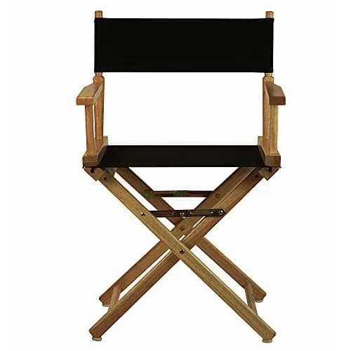 Casual Home 18" Director's Chair Natural Frame with Black Canvas | Classic Foldable Wooden Seat for Home & Events thumbnail 5