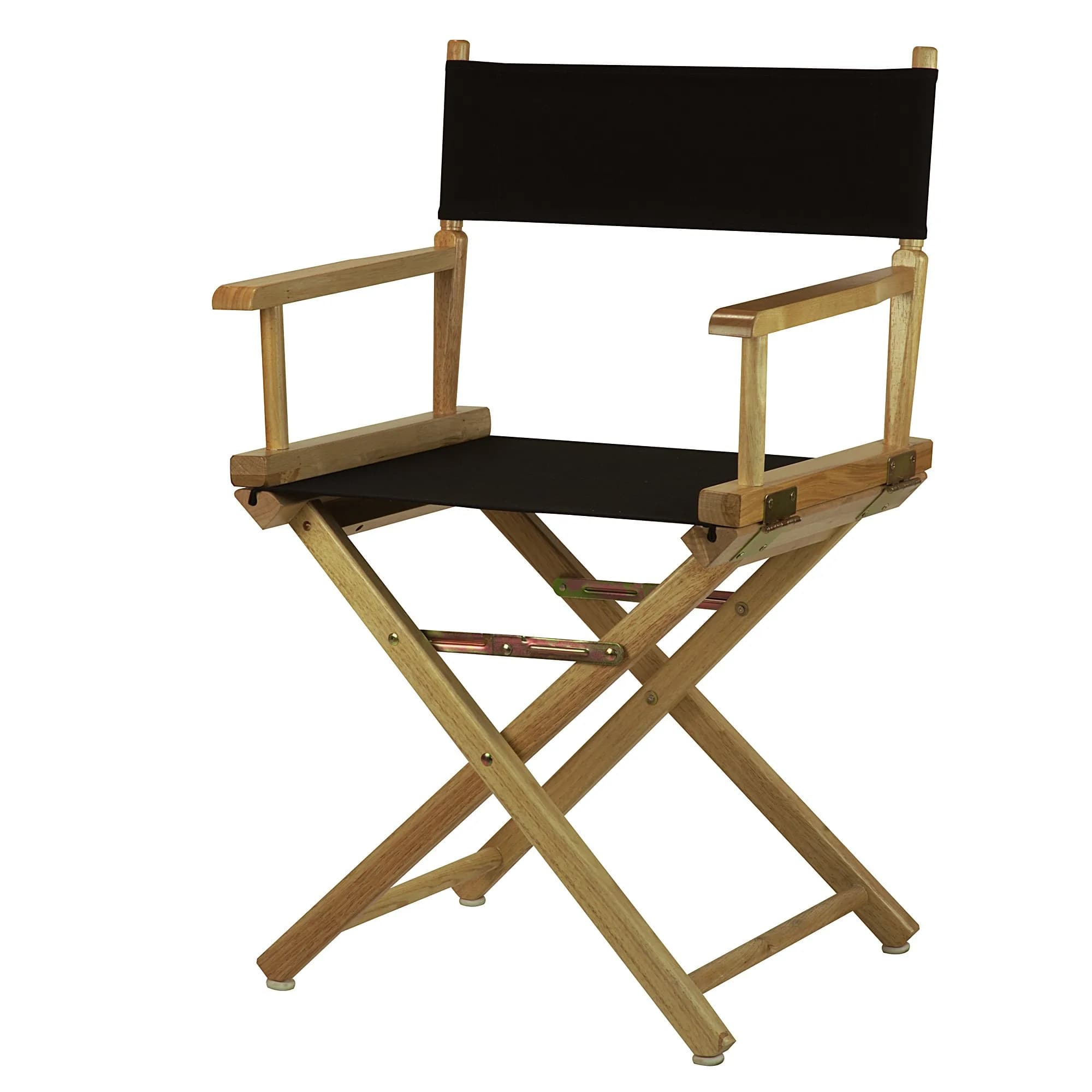 Casual Home 18" Director's Chair Natural Frame with Black Canvas | Classic Foldable Wooden Seat for Home & Events