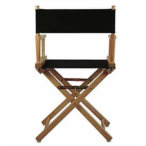 Casual Home 18" Director's Chair Natural Frame with Black Canvas | Classic Foldable Wooden Seat for Home & Events thumbnail 3