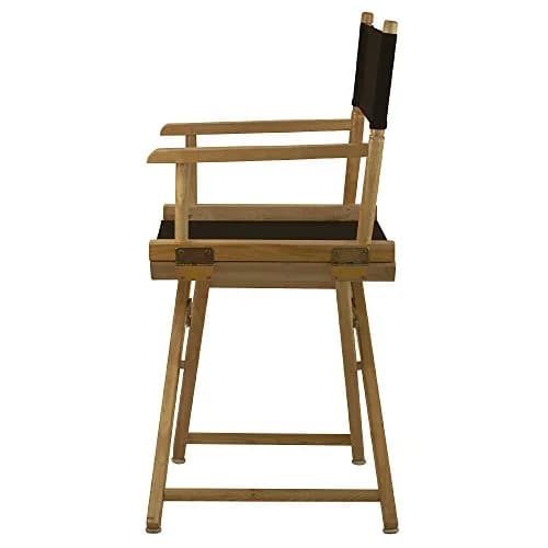 Casual Home 18" Director's Chair Natural Frame with Black Canvas | Classic Foldable Wooden Seat for Home & Events thumbnail 4