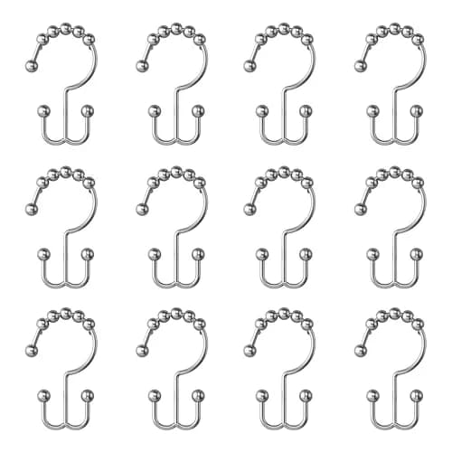 Zenna Home Rust-Resistant Double Roller Glide Shower Hooks Set of 12 | Easy Glide Bathroom Curtain Rings thumbnail 6