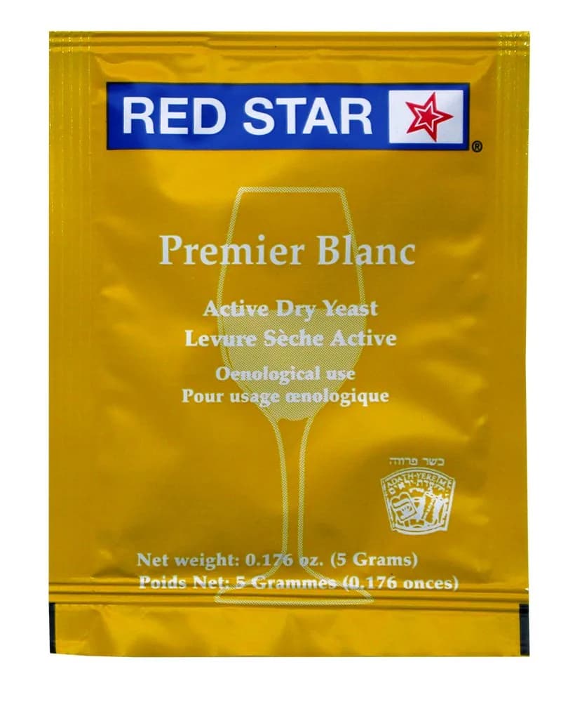 Red Star Premier Blanc Champagne Yeast Pack of 10 (50g total) | Strong Fermenter for White Wines & Juices - main product image